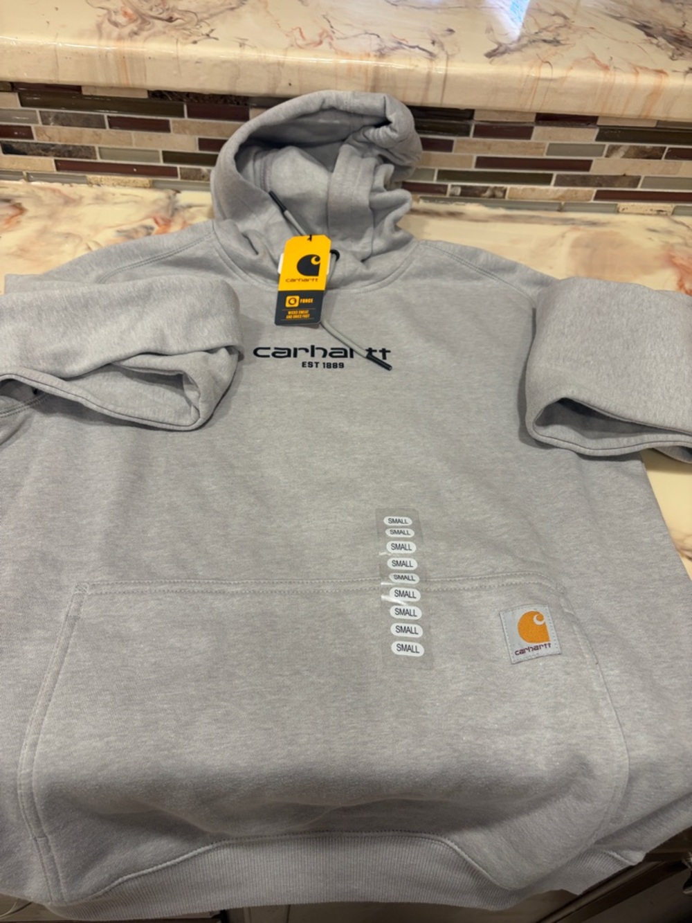 Carhartt Light Gray Logo Pullover Hoodie